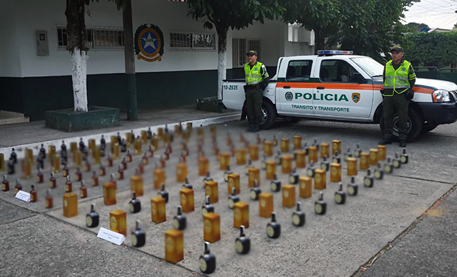 La Policía Nacional-incautó-108-botellas-de-licor adulterado-en-el Meta