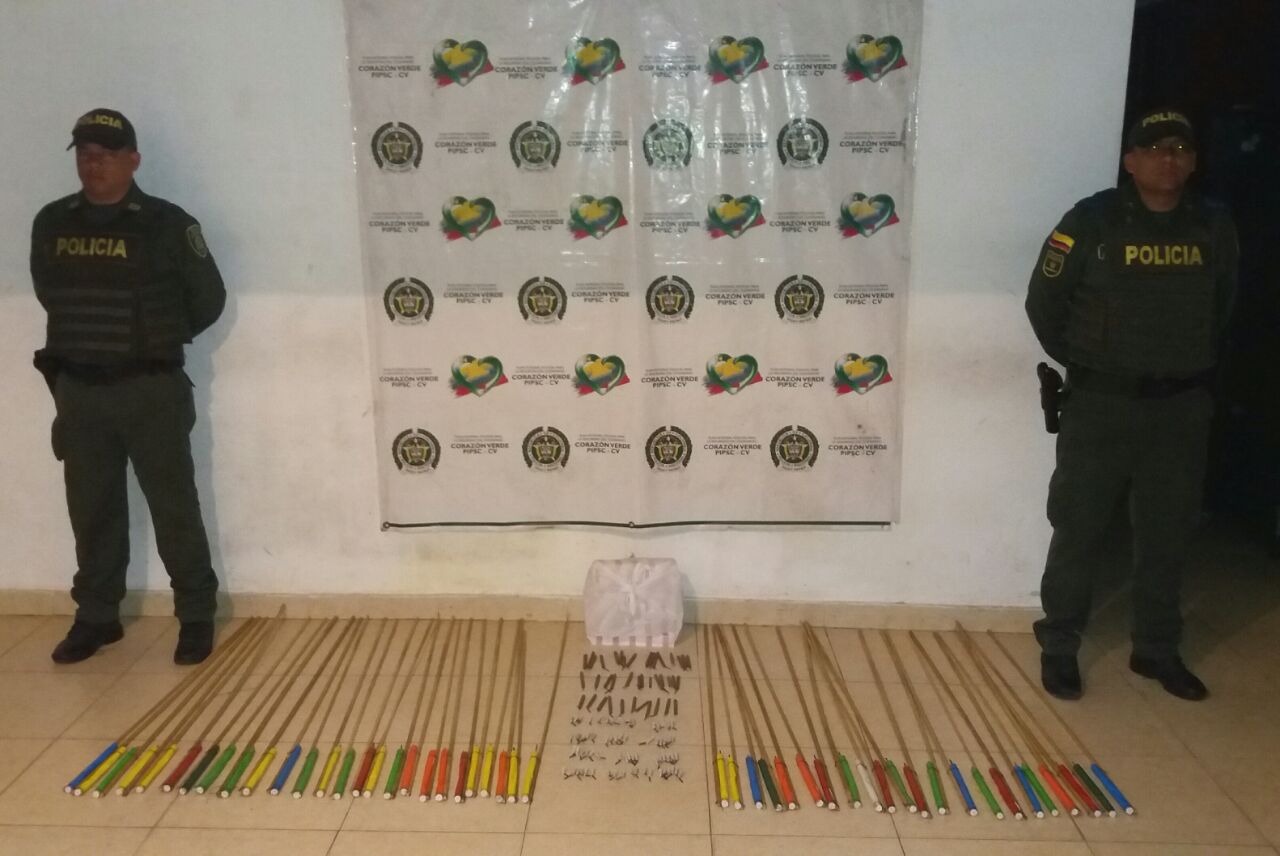 Incautación de pólvora mecha blanca