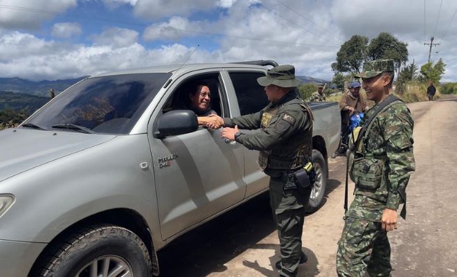 Puesto de vigilancia y control en el sector del Encano