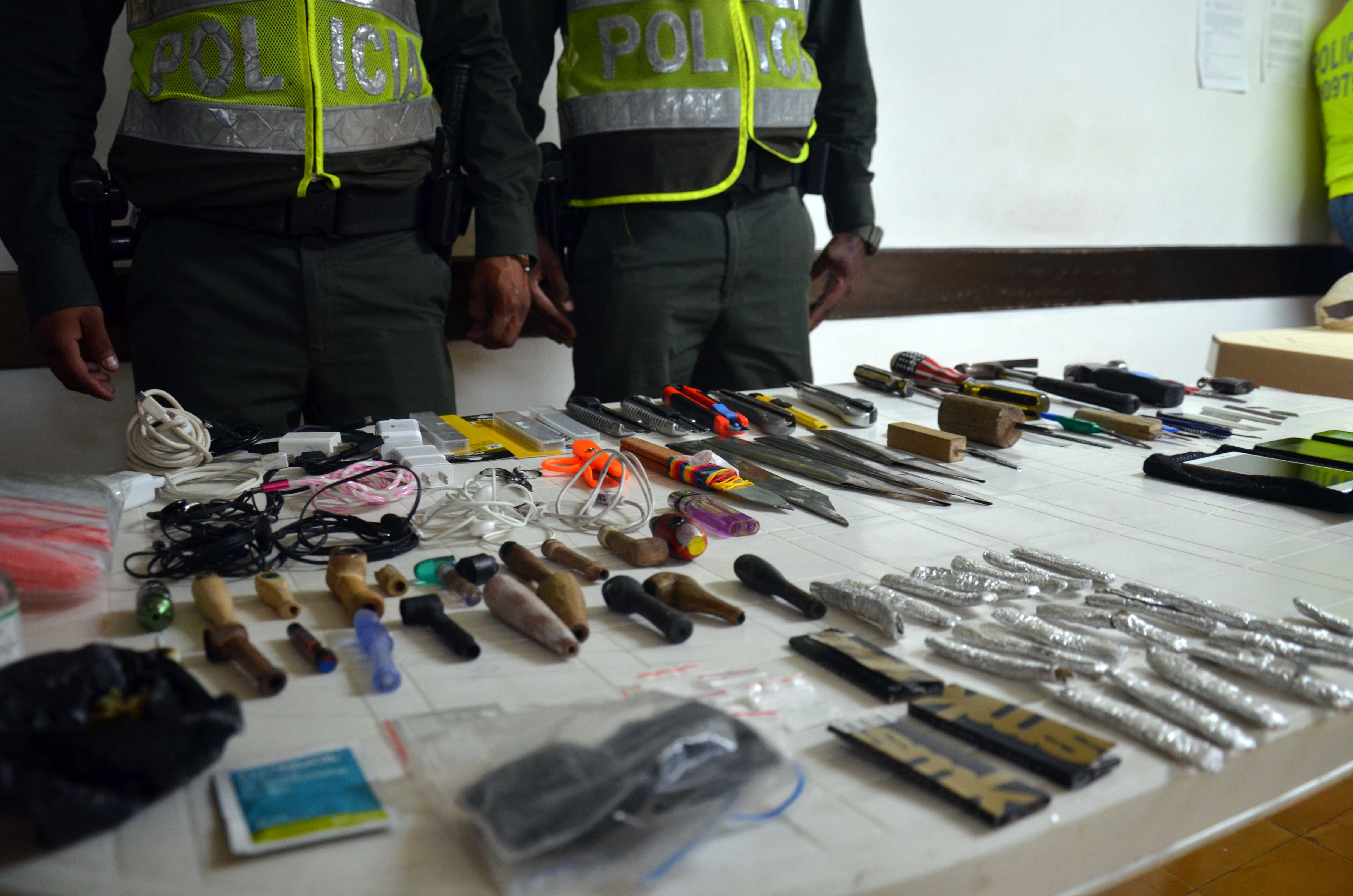 Elementos incautados en cárcel de Envigado Antioquia