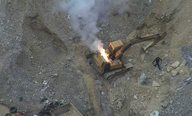 Inhabilitada maquinaria en cantera ilegal en Bello Antioquia 