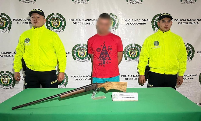 La Policía Nacional en Neiva logra sacar de las calles un arma de fuego ilegal