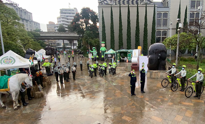 Dispositivo de seguridad en Plaza Botero de Medellín