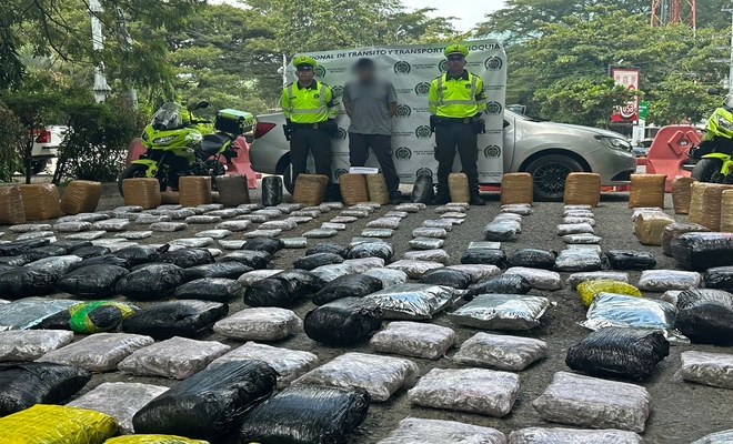 marihuana incautada en las vias de antioquia