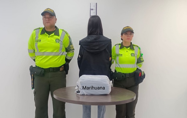 Mujer capturada con 5kg de marihuana en Guayuriba