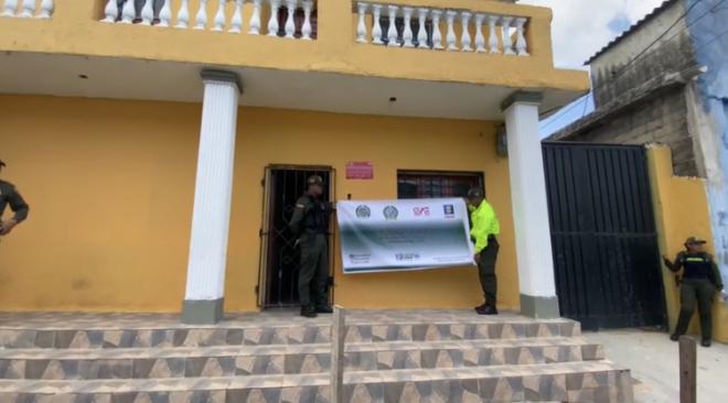 Los inmuebles afectados, al parecer producto de actividades delincuenciales.