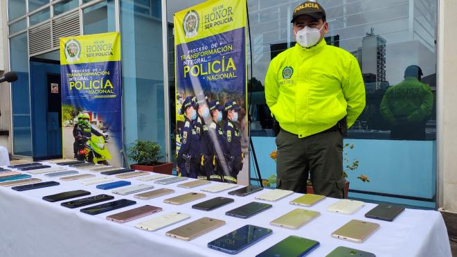 Incautación de al menos 127 celulares y la captura de 31 personas por delitos relacionados con hurto, receptación y porte ilegal de armas de fuego