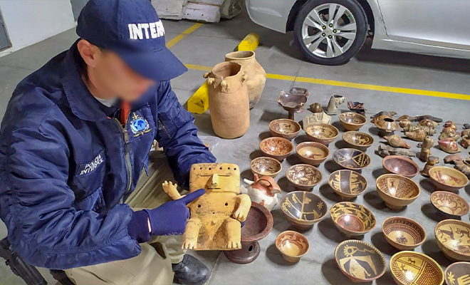 Golpe a estructura de tráfico de piezas arqueológicas