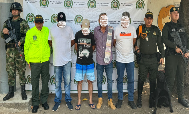 Cinco capturados por la Policía Nacional