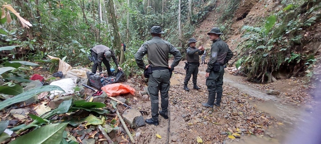 La Policía adelantó operativo en conjunto contra la explotación ilícita de yacimientos mineros en Anserma