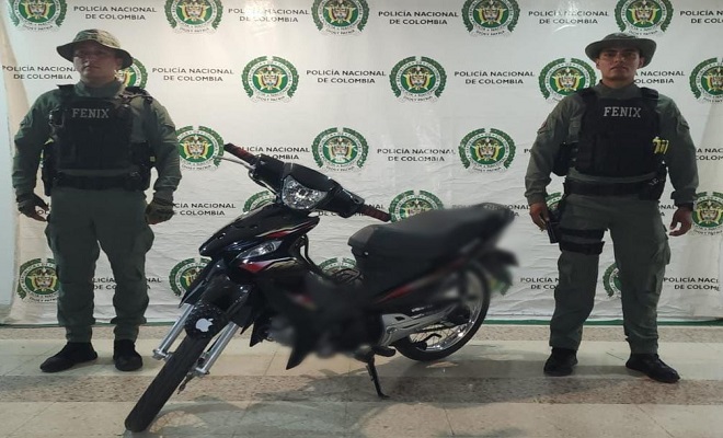 Policía Nacional, logra recuperar una motocicleta en el sector centro de la capital opita
