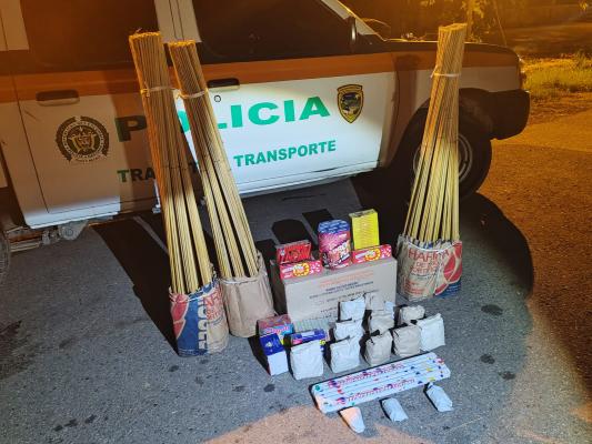 pólvora incautada en Puerto López por SETRA