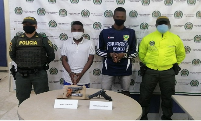 Por porte ilegal de armas de fuego capturamos dos sujetos en Istmina 
