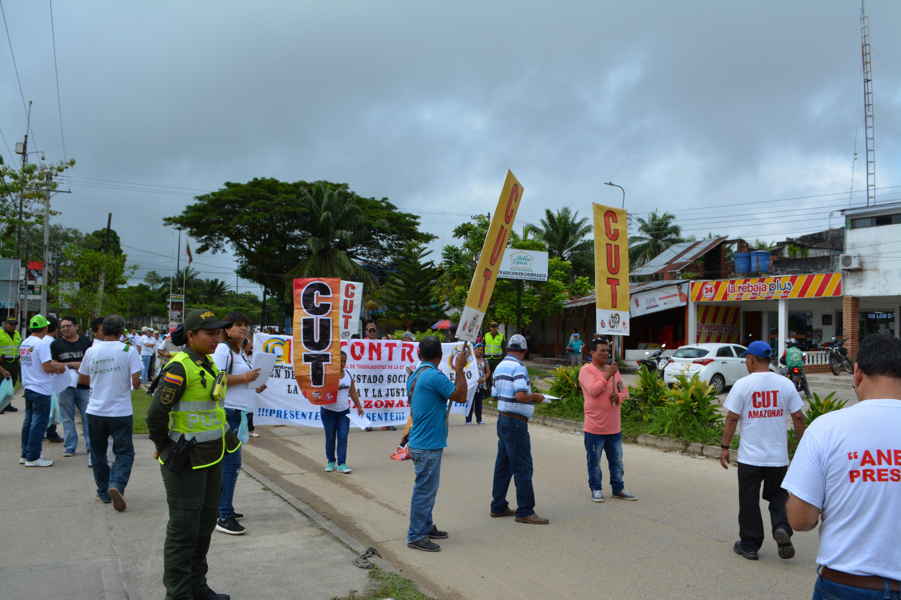 Protesta día del trabajo en Leticia 