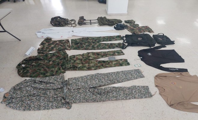 Material incautado utilizado por presuntos delincuentes 