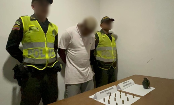 Incautada granada de fragmentación y varios cartuchos 9 mm