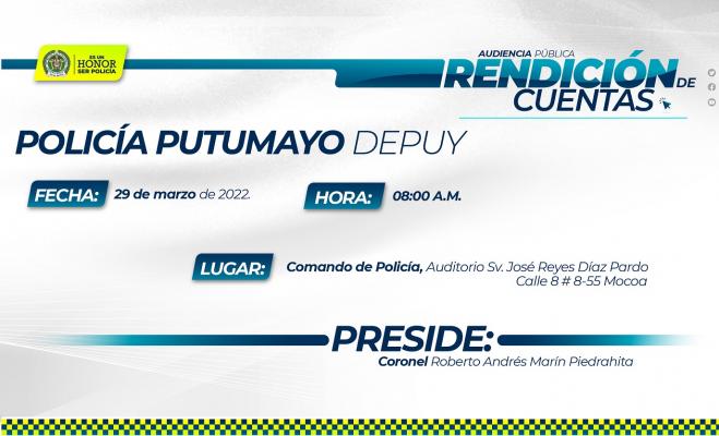 Rendición de cuentas 2021 "Con enfoque en Derechos Humanos y Paz" Departamento de Policía Putumayo