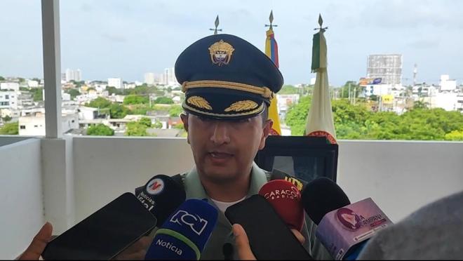 Rueda de prensa Comandante Departamento de Policía Bolívar