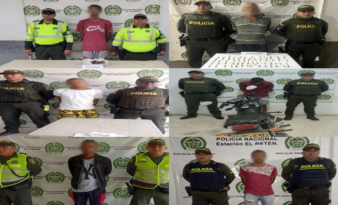 Seis capturados en Zona Bananera.