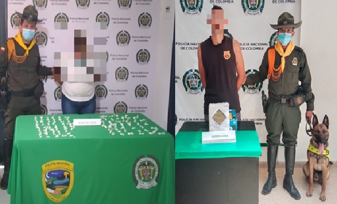 Elementos incautados-policías custodiando