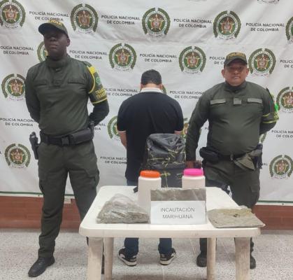 Sujeto que transportaba 1.500 gramos de marihuana en vía nacional fue capturado 