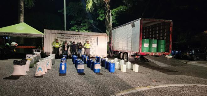 Tres personas capturadas por movilizar sustancias para el procesamiento de narcóticos