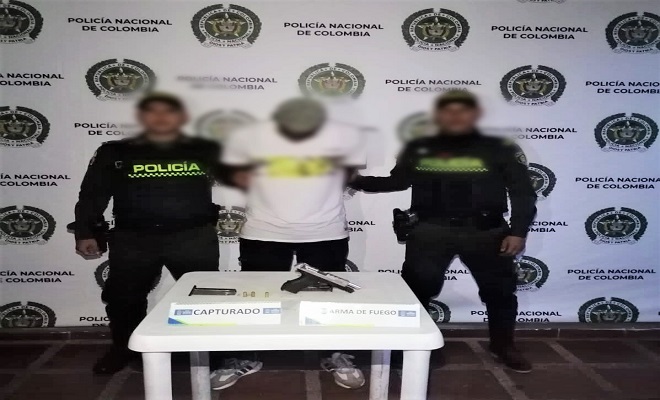 Un hombre fue capturado en flagrancia por porte ilegal de arma de fuego