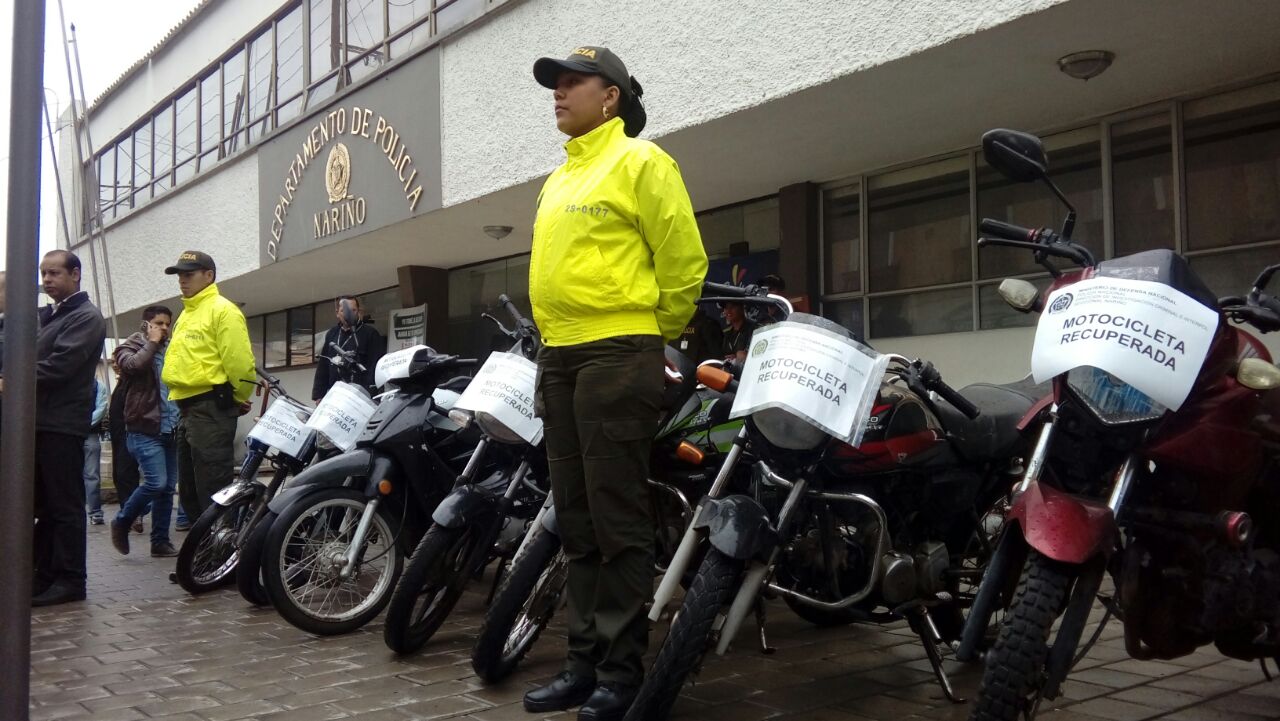 Vehículos y motocicletas recuperados en el departamento de Nariño