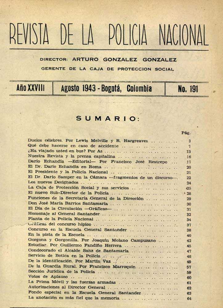 Portada de la Revista de la Polic&iacute;a