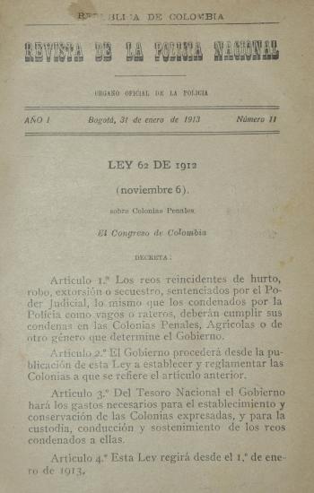 Revista Policía Nacional edición Nro. 11 Primera época