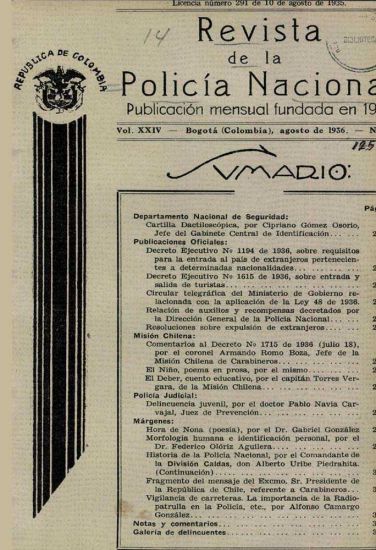 Portada de la Revista de la Policía