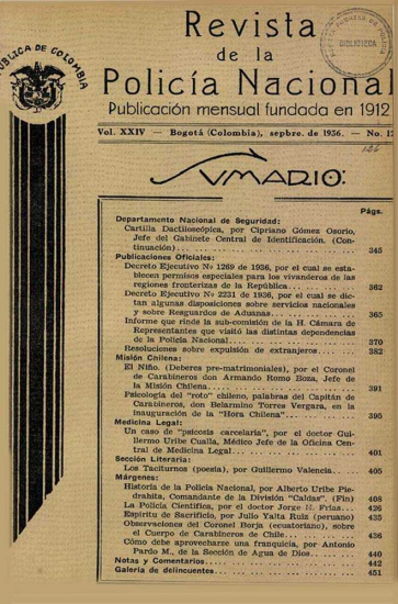 Portada de la Revista de la Policía