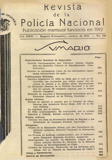 Portada de la Revista de la Policía