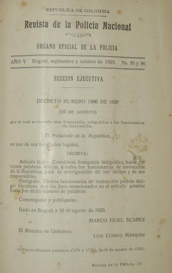 Revista Policía Nacional edición Nro. 55 y 56 Primera época