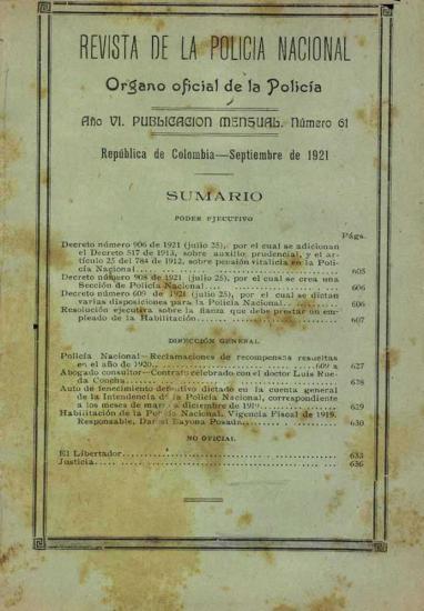 Portada de la Revista de la Policía