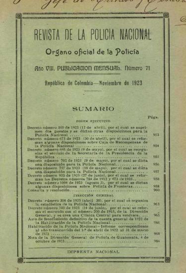 Portada de la Revista de la Policía