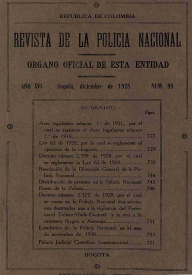 Portada de la Revista de la Policía
