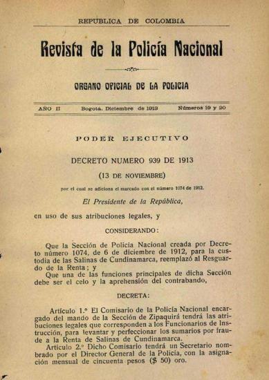 Portada de la Revista de la Policía