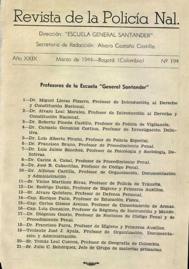 Portada de la Revista de la Policía
